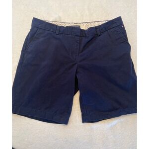 Tommy Hilfiger Womens Navy Blue Cotton Chino Shorts Size 8